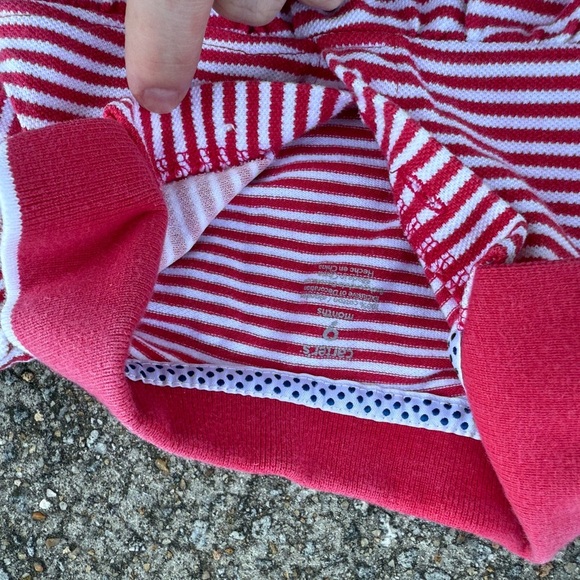 Carter’s Polo Striped Dress Embroidered butterflies flowers Size 9 months - Picture 4 of 4